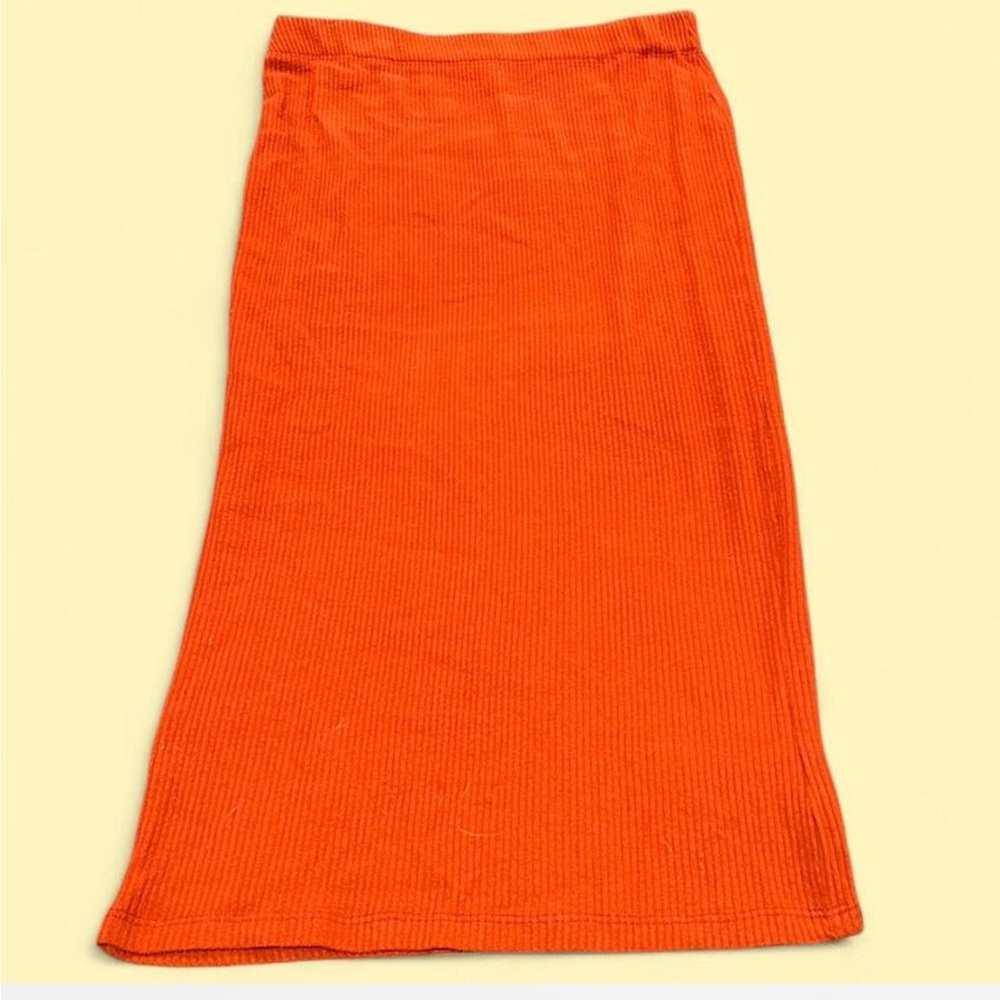 Orange Ribbed Women's Skirt